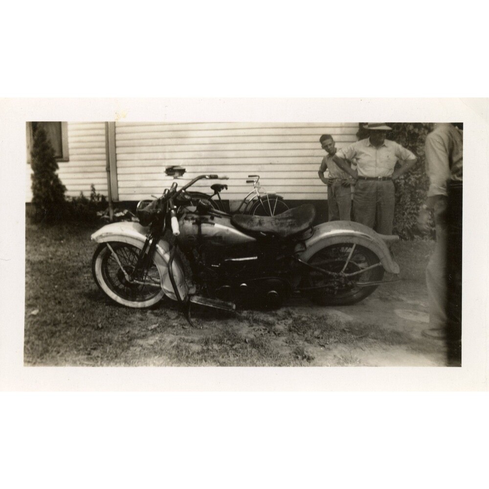 1930s Harley Davidson VD VLD Motorcycle Original Vintage Photograph Prewar Bike